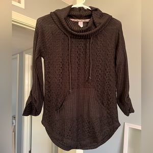 Black sweater with lace detail